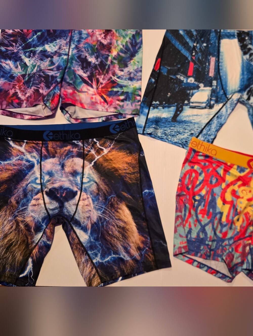 ethika Multicolor Graphic Boxer Briefs with Lion Print